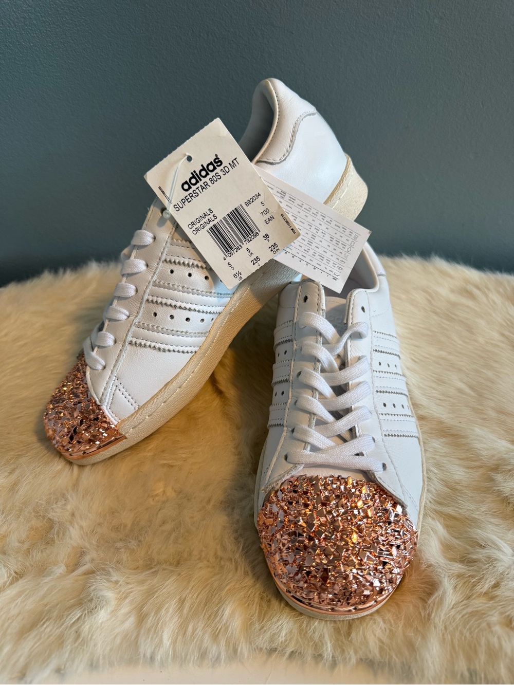 Adidas Superstar 80’s 3D Copper Metal Toe Sneakers